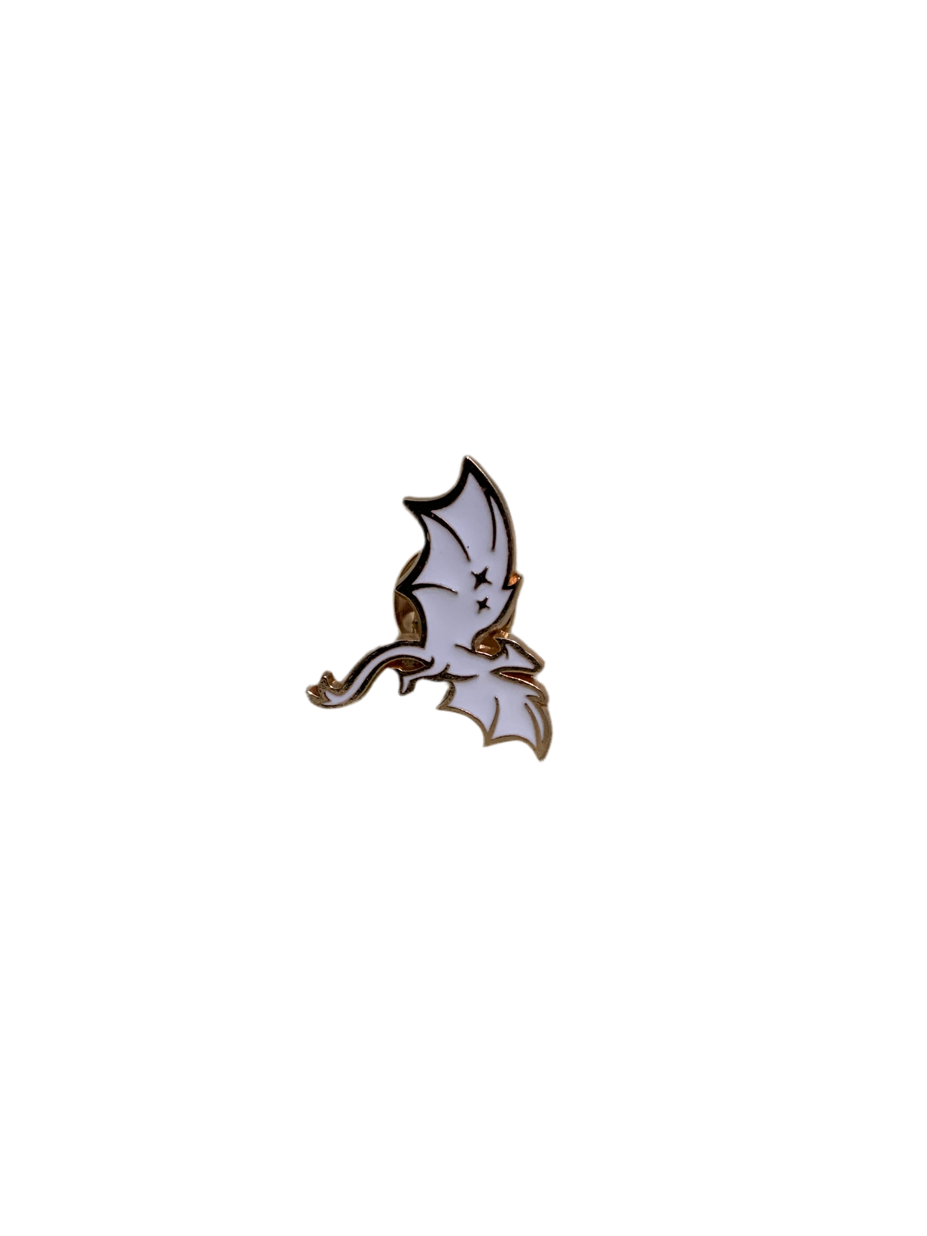 White Dragon Enamel Pin