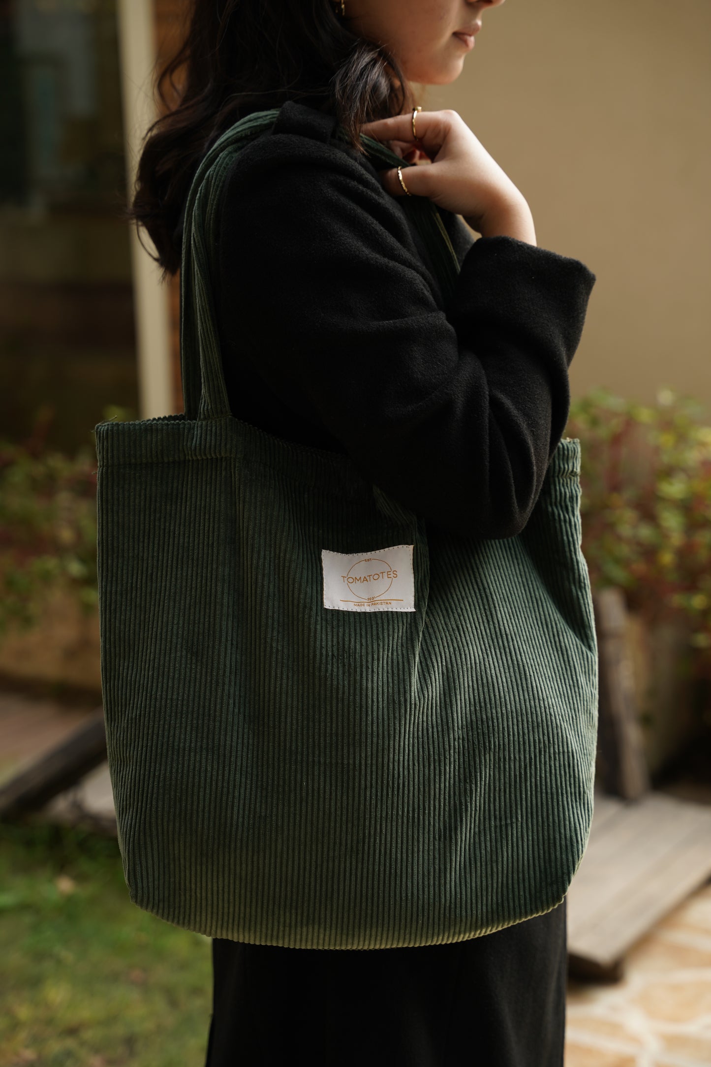 Pine Corduroy Tote