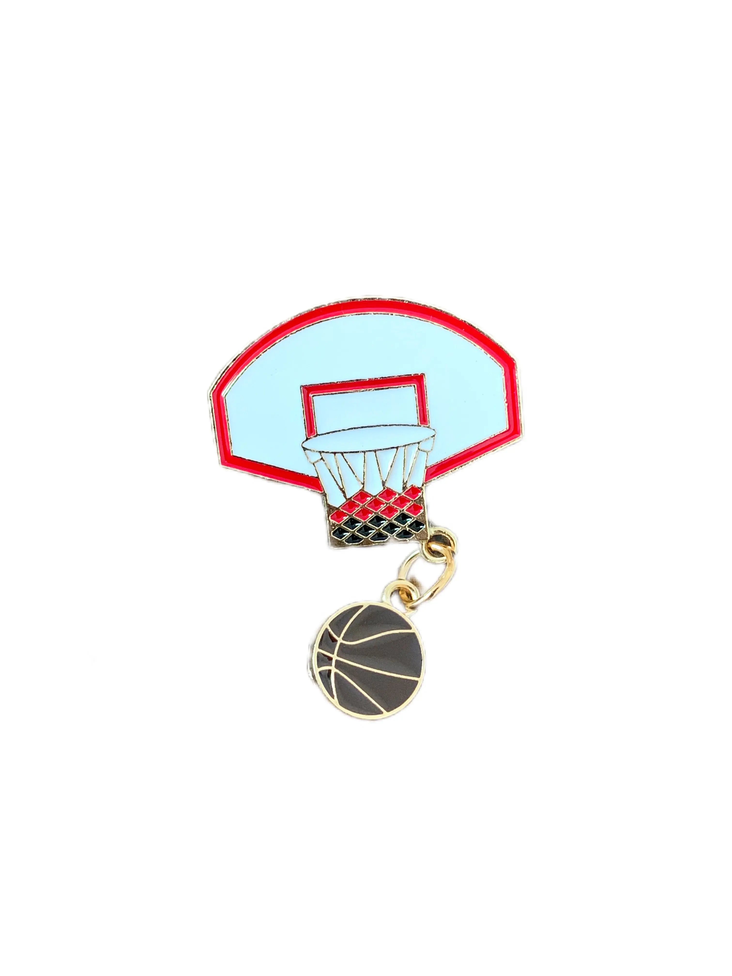 Basket Ball Enamel Pin - Image #1