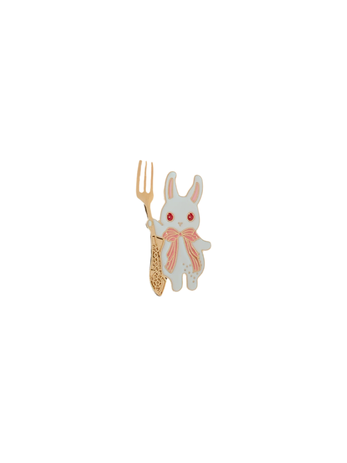 Evil Bunny w a Fork Enamel Pin