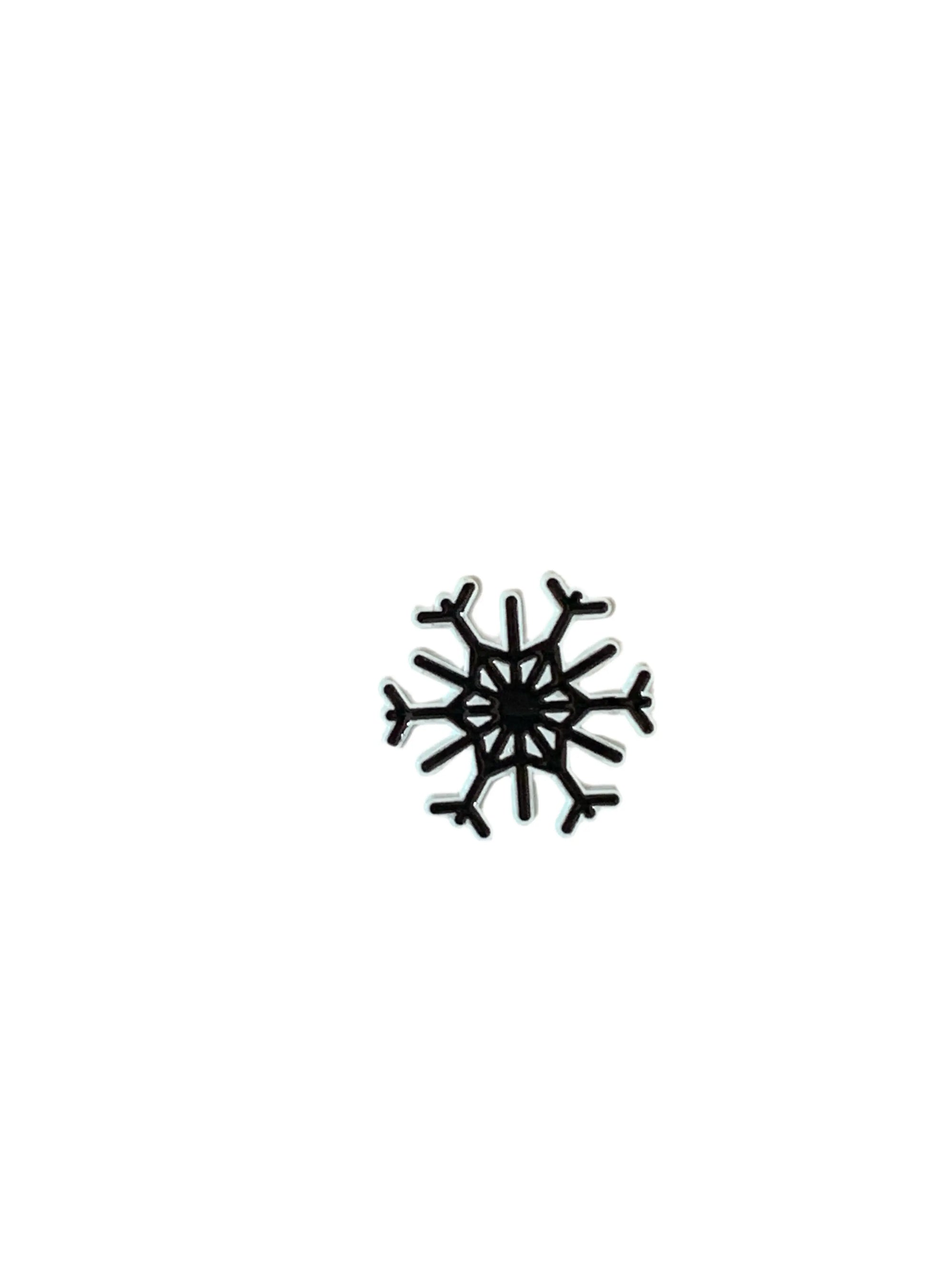 Black Snowflake Enamel Pin - Image #1