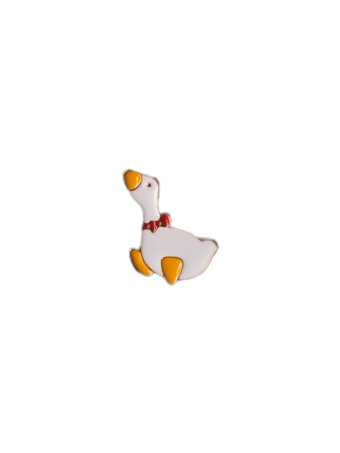 Goose w a Bow Enamel Pin