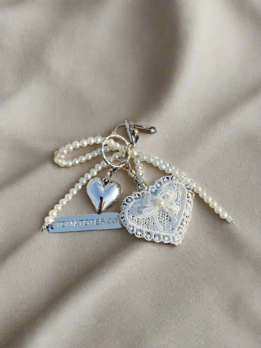 2-in-1 Lacy Heart Mirror Charm