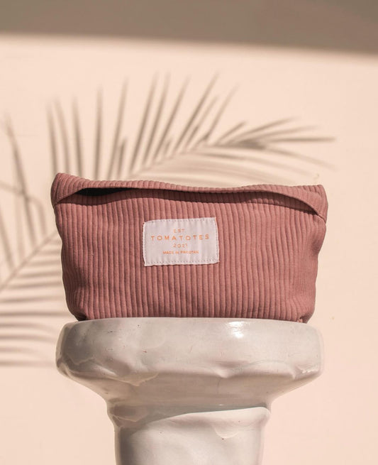 Pink Corduroy Pouch