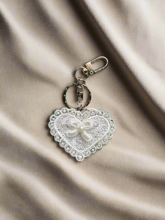 Lacy Heart Mirror Charm