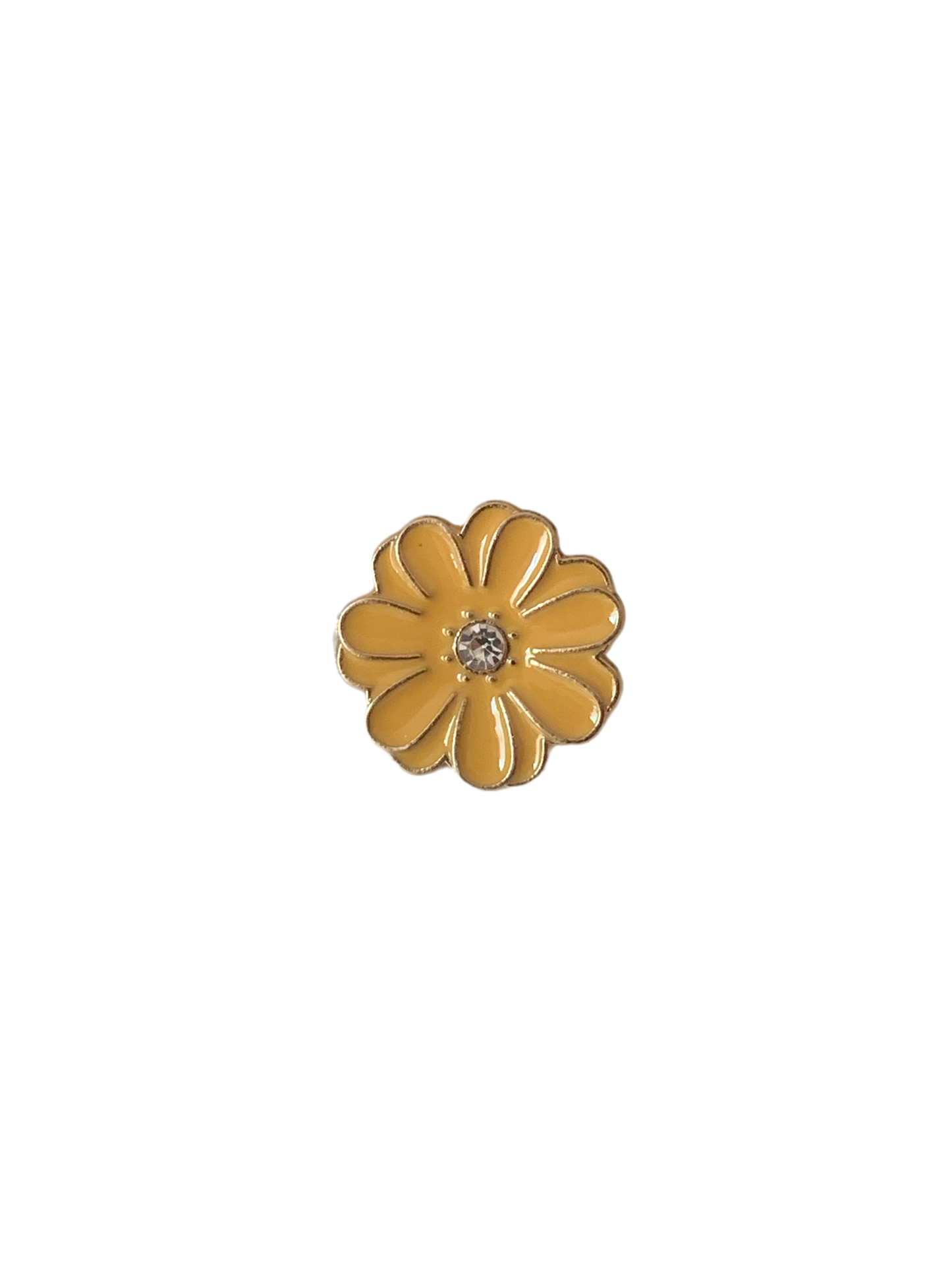 Mustard Flower Artificial Diamond in the Center Enamel Pin