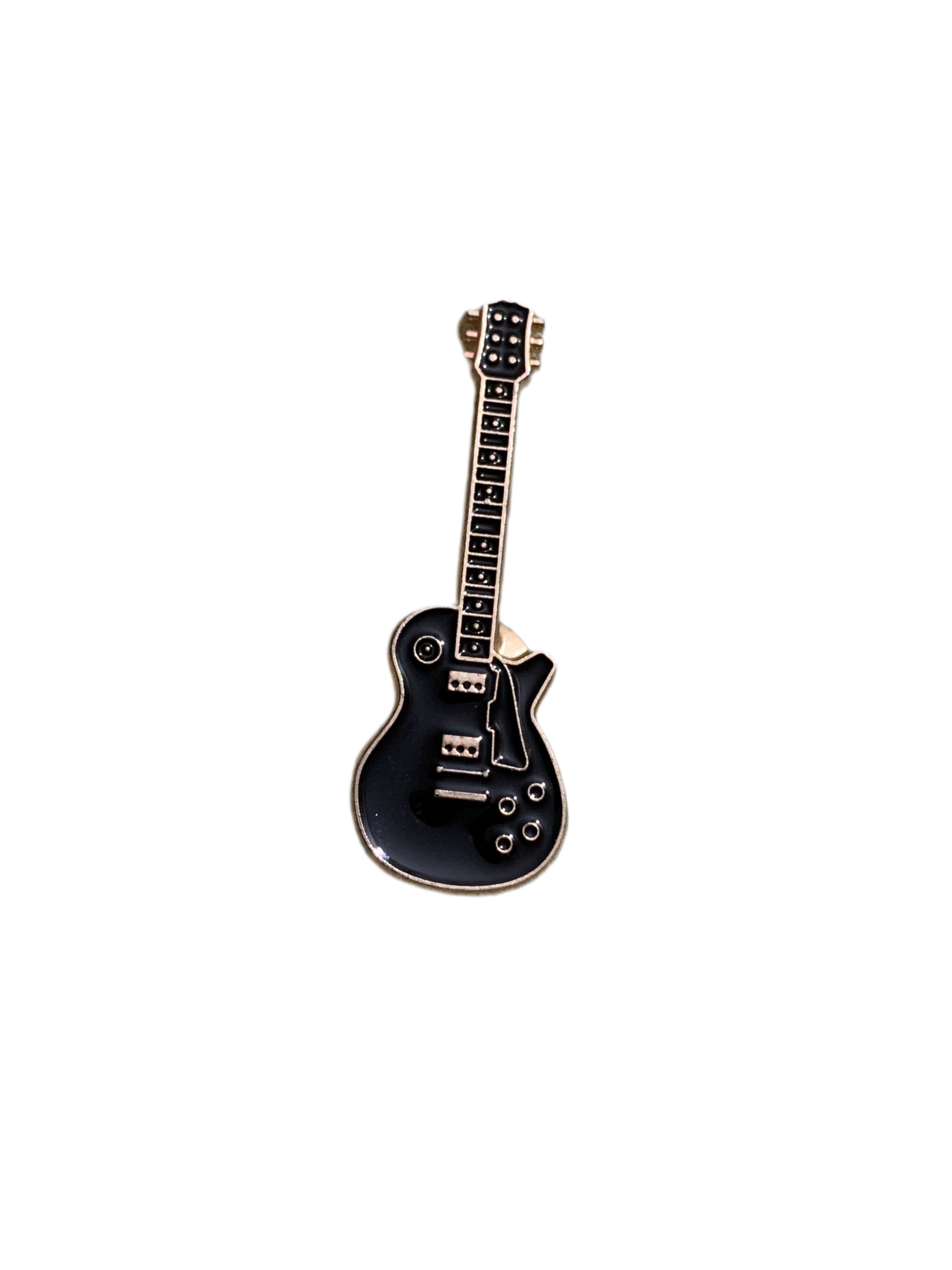 Black Electric Guitar Enamel Pin