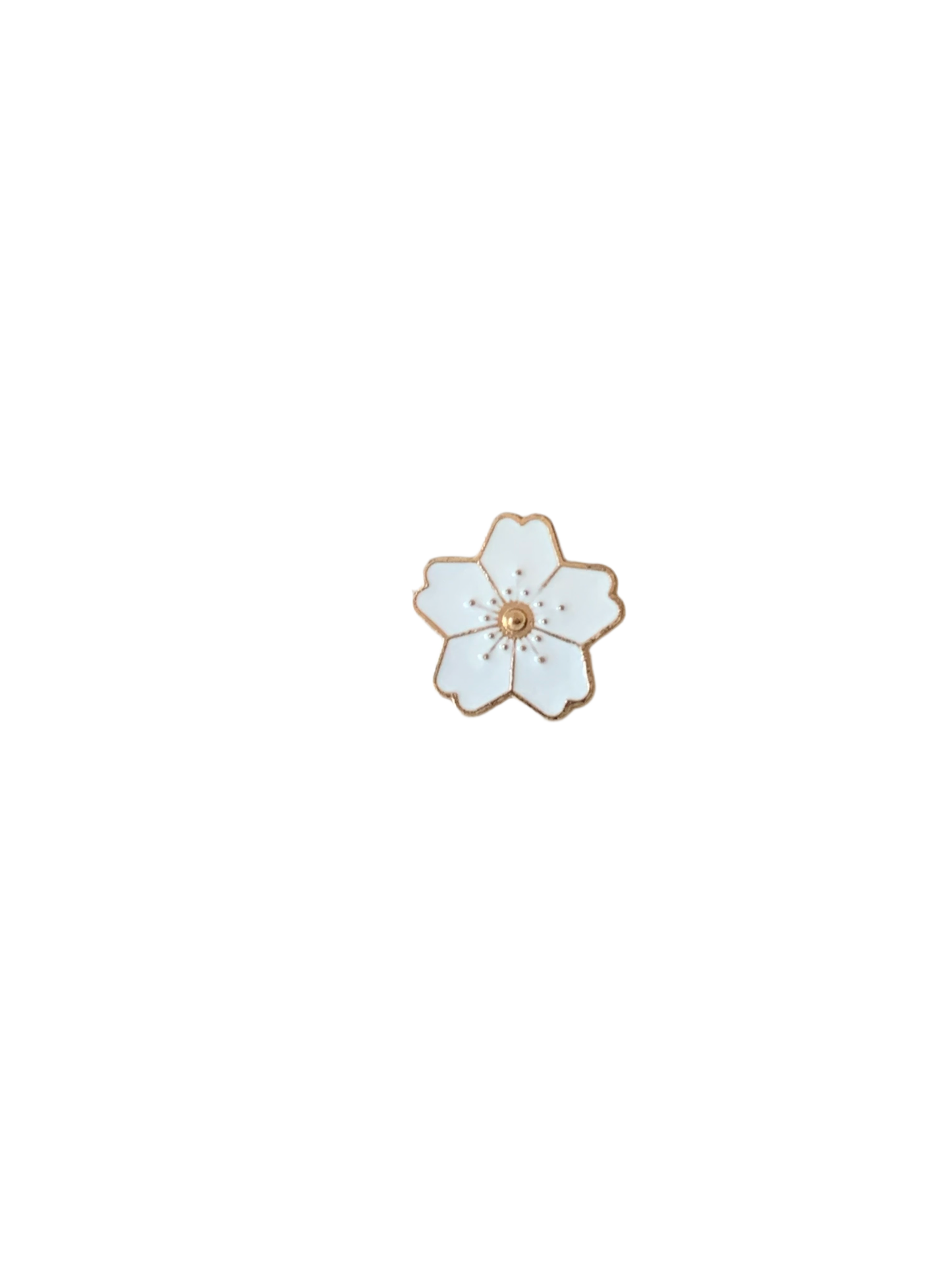 White Flower Enamel Pin