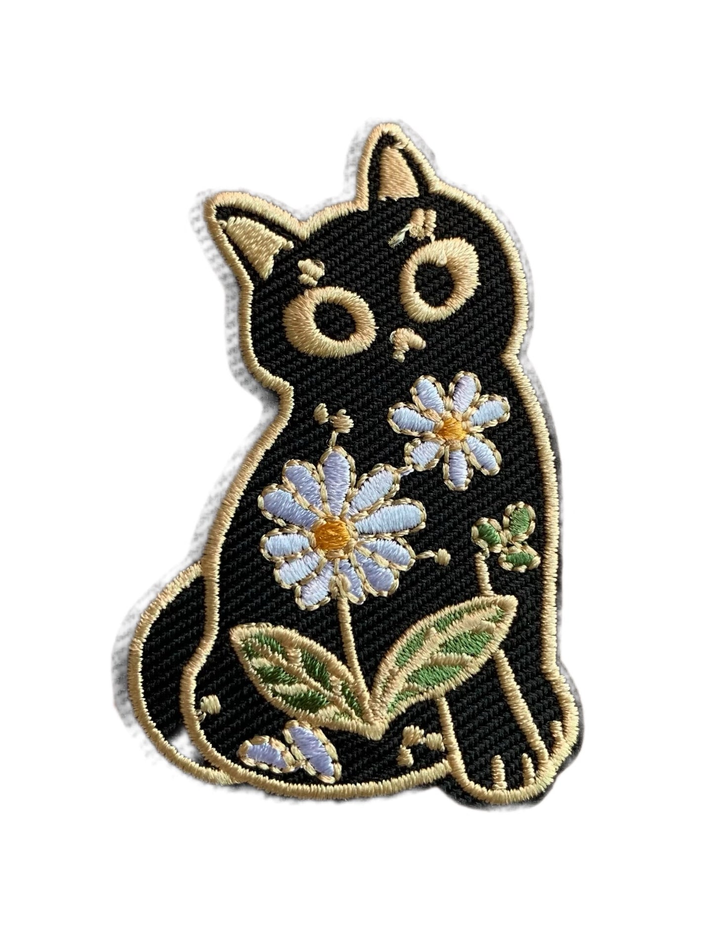 Cat with Flowers Embroidery Patch tomatotes.co