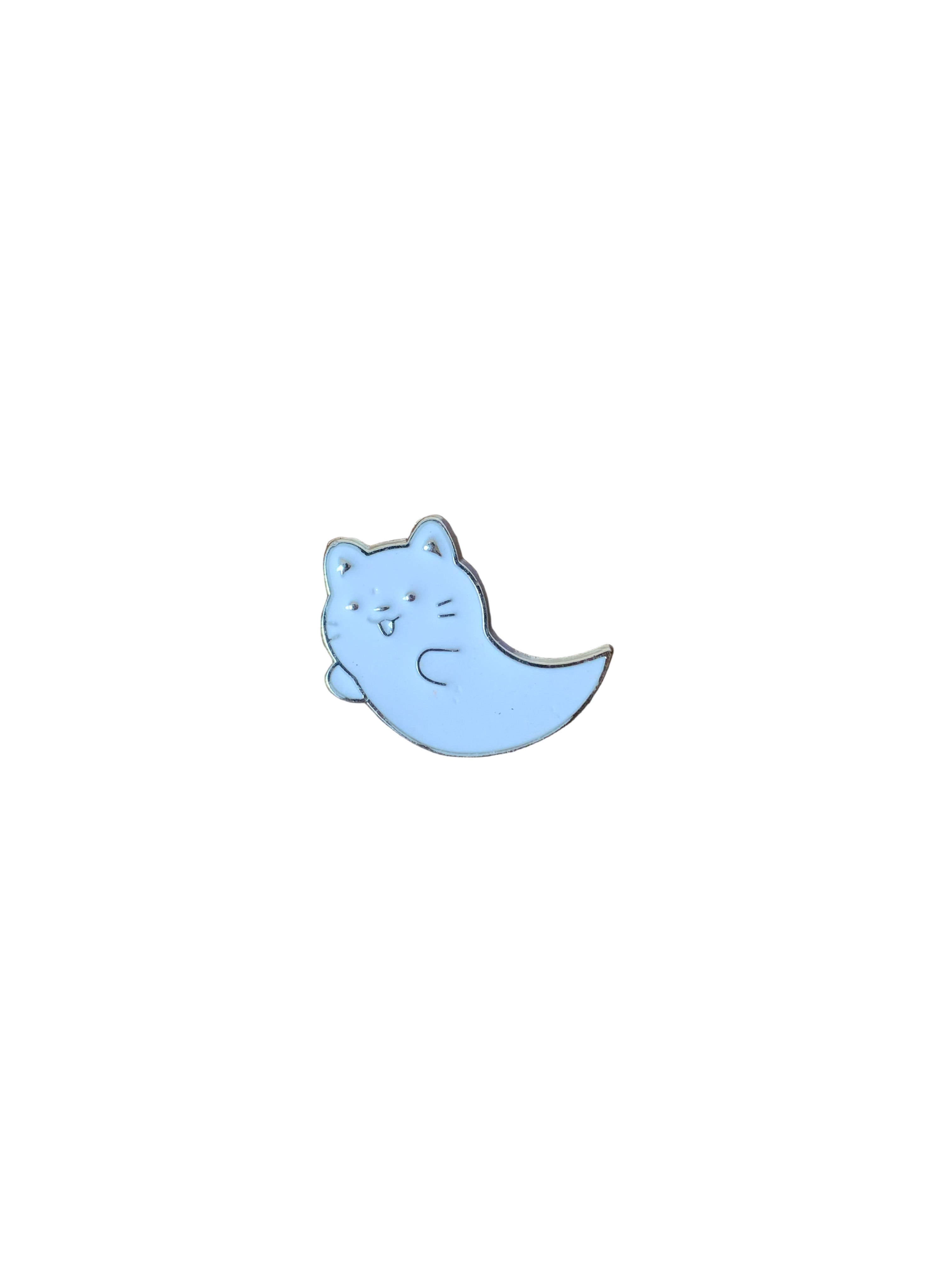 Ghost Cat Enamel Pin
