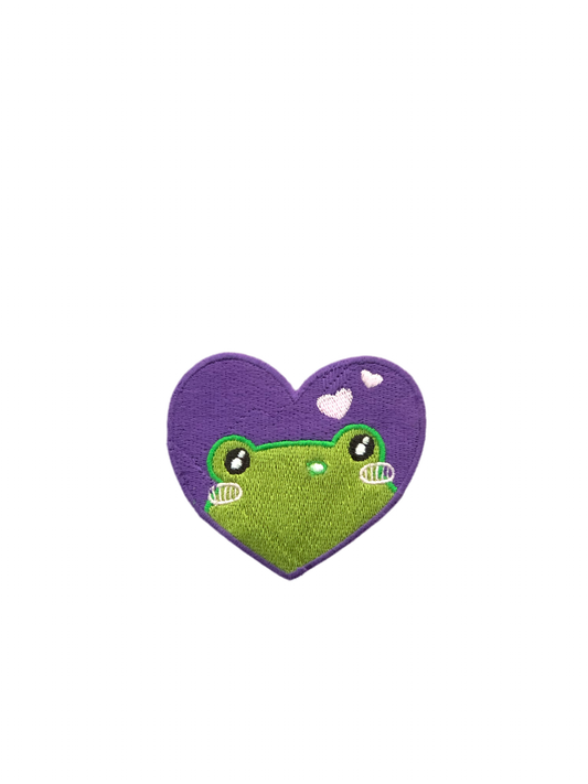 Heart Frog Embroidery Patch