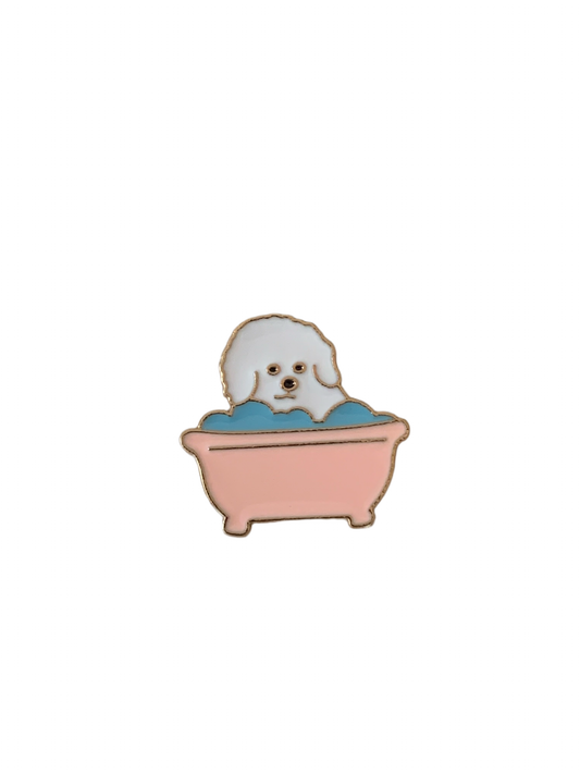 Dog in a Bath Enamel Pin