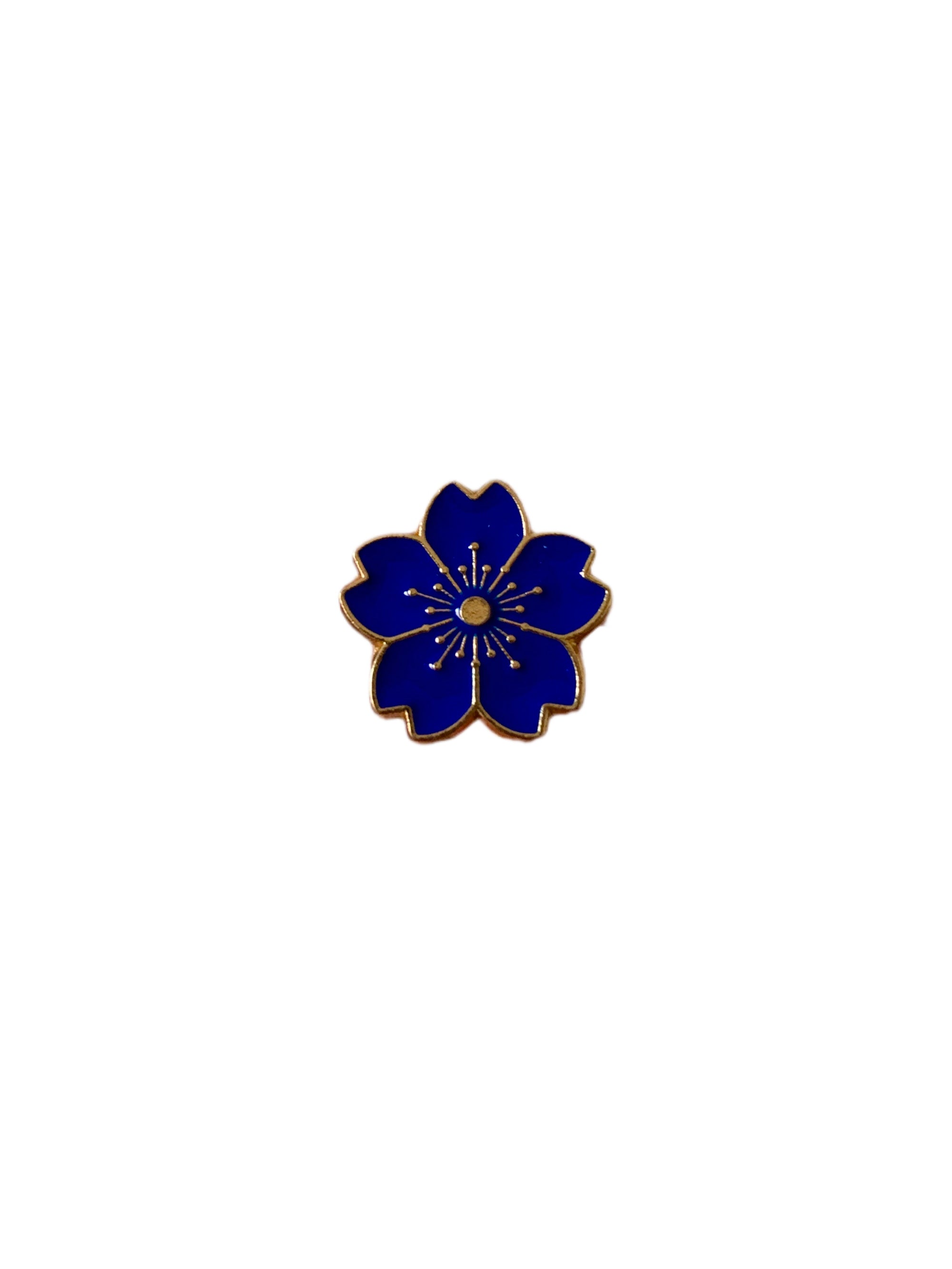 Navy Blue Flower Enamel Pin
