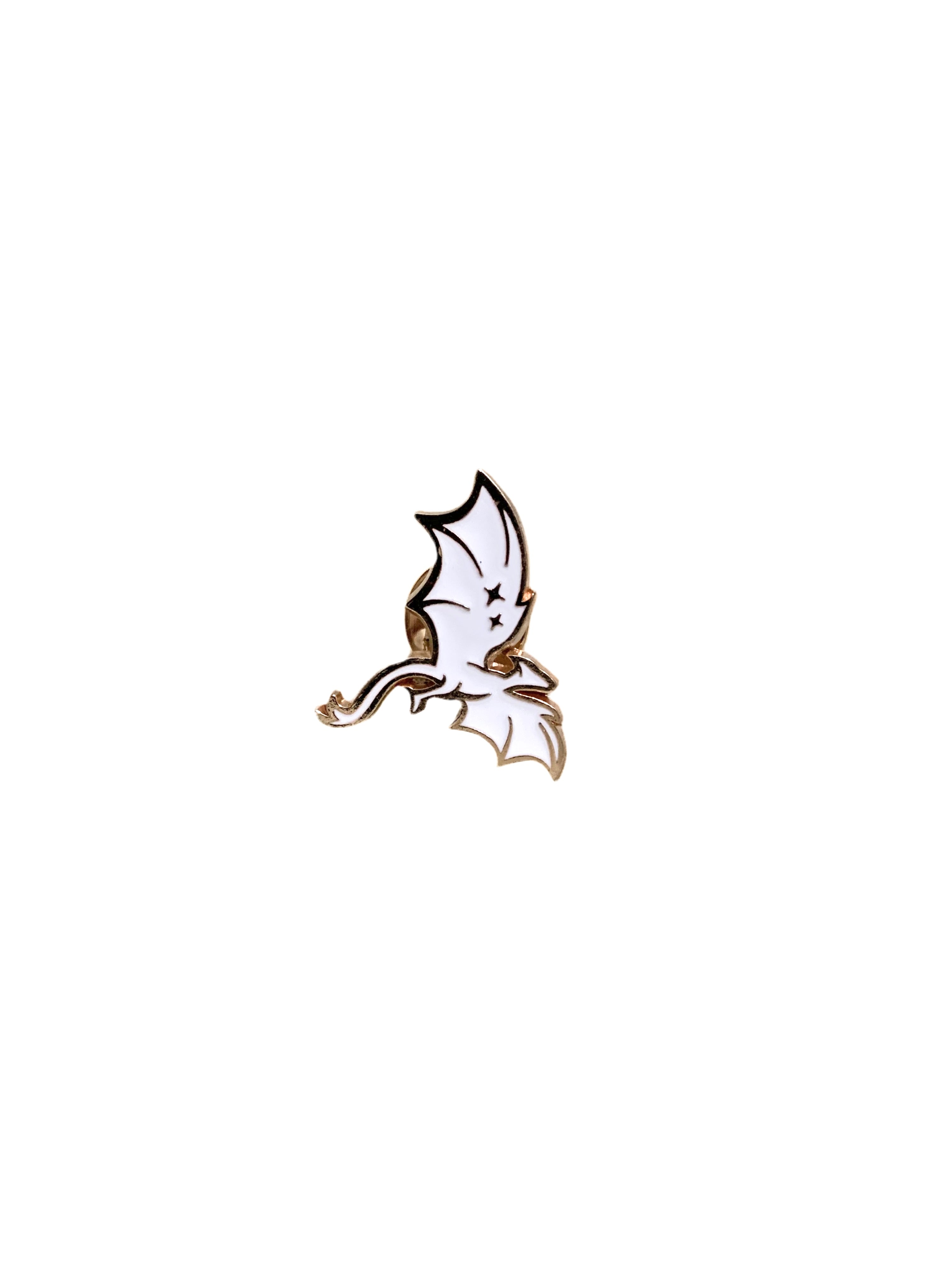 White Dragon Enamel Pin