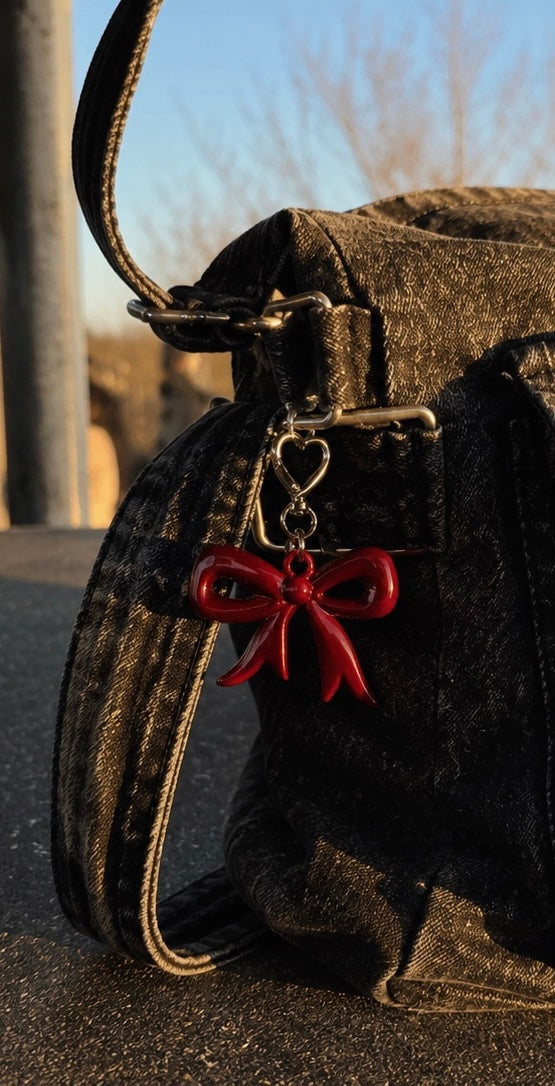 Crimson Acrylic Bow Charm