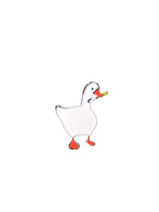 Goose w a Knife Enamel Pin