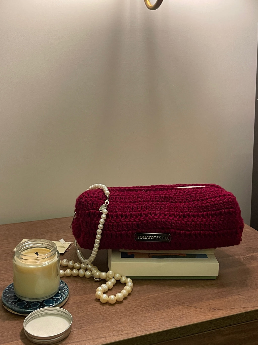Berry Knit Pouch - Crochet Pouch