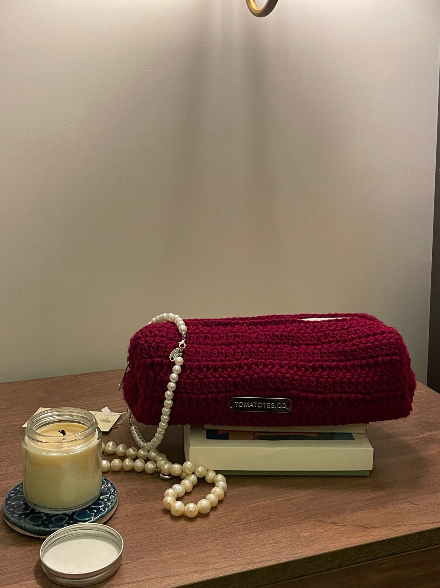 Berry Knit Pouch - Crochet Pouch