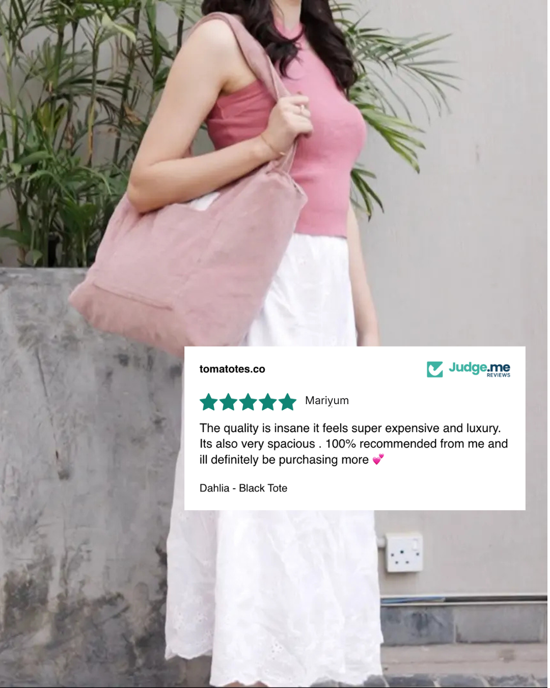 Dahlia - Pale Pink Corduroy Tote