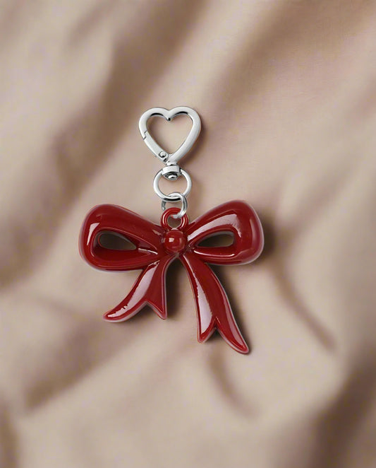 Crimson Acrylic Bow Charm