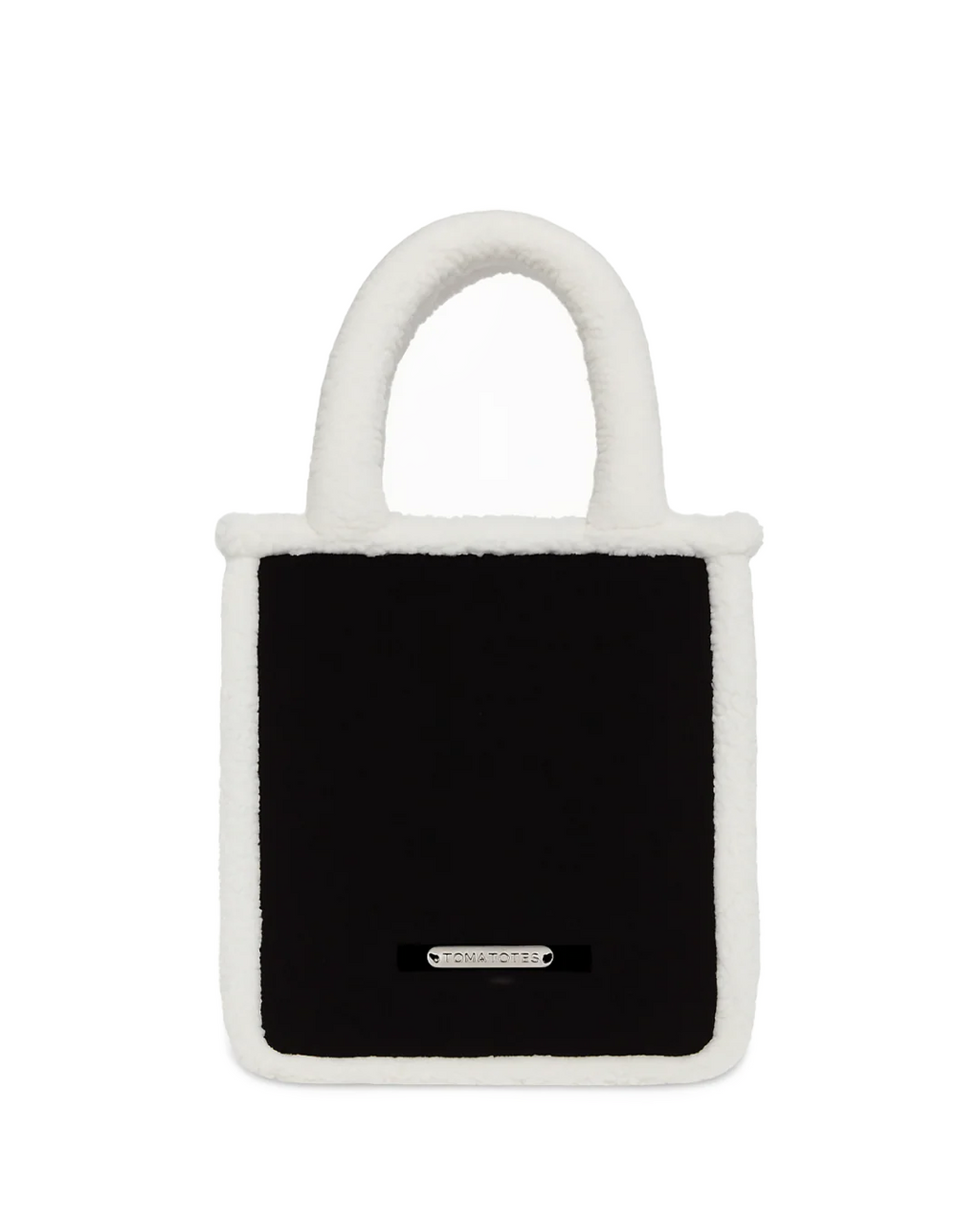 Iris - Black Tote w Off-white Fur