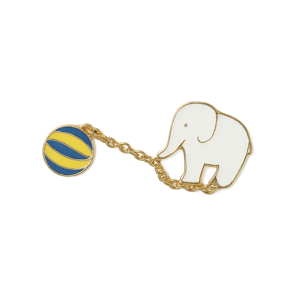 Elephant with a Beach Ball Pin