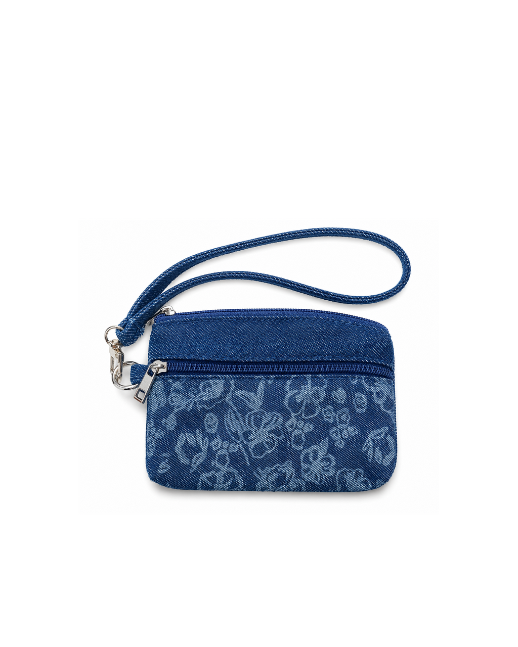 Floral Denim Pouch