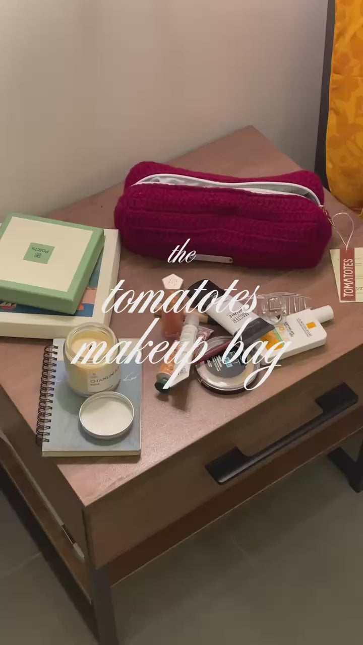 Berry Knit Pouch - Crochet Pouch